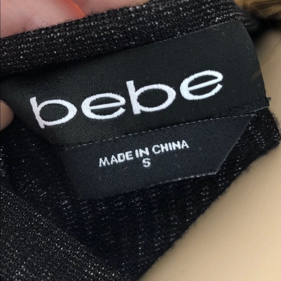 Bebe Black Silver Sexy Tunic S EUC - Picture 3 of 8